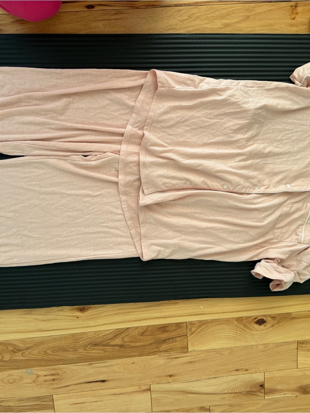 Flora Nikrooz Pale Pink Ribbed Button-Front Pajama Set